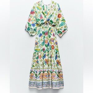 Zara linen blend dress